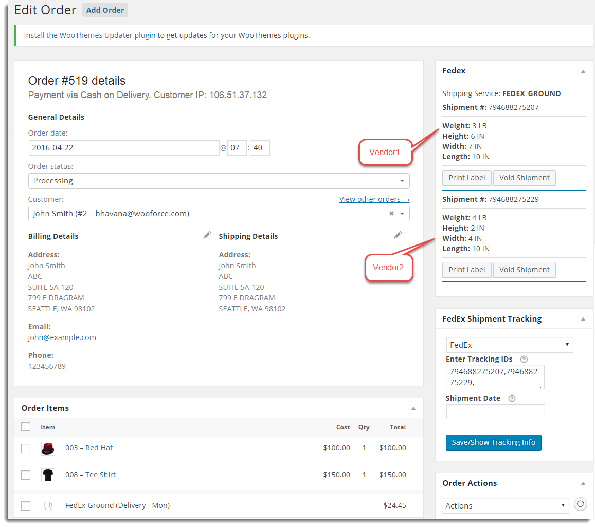 woocommerce edit orders page