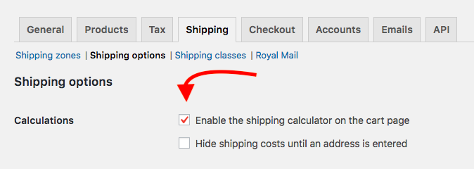 Enable Shipping Calculations