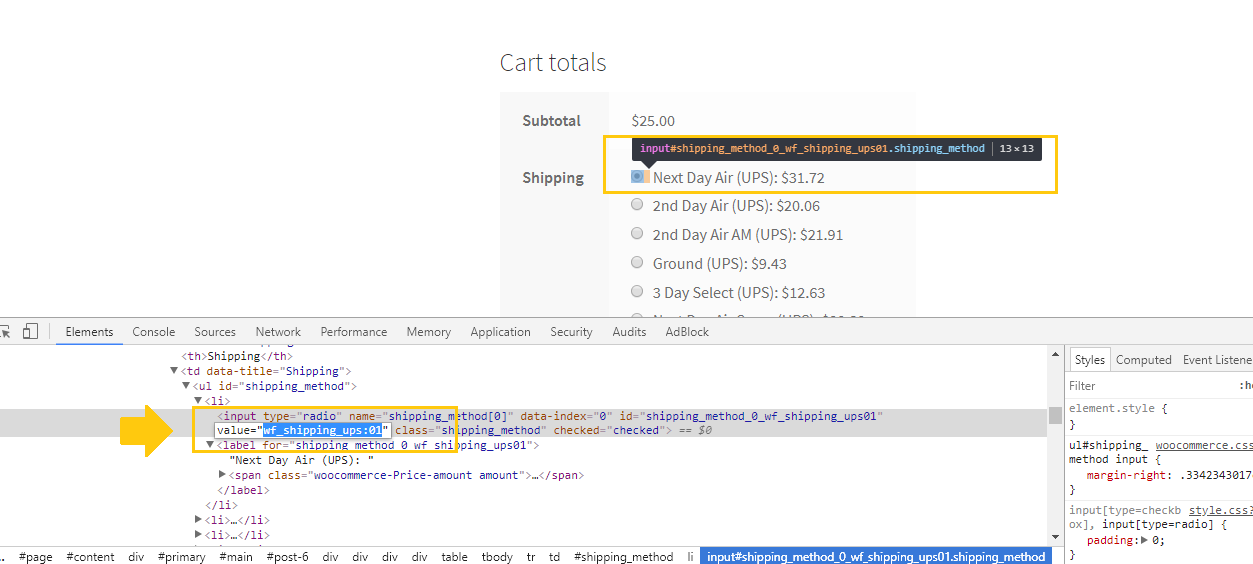 Getting Shipping Method Value