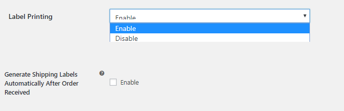 Enable Automatic Label Printing