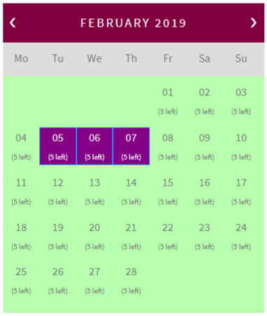 Min booking period