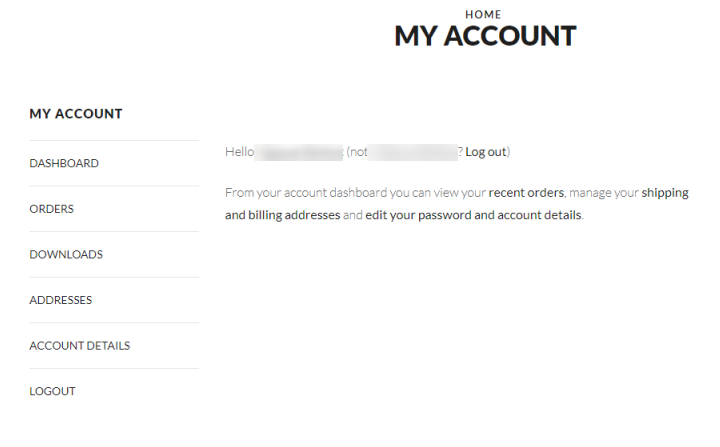 My Account Page
