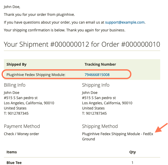 Order Completion Email