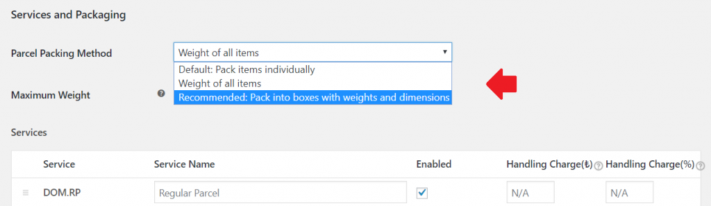 Parcel packing method