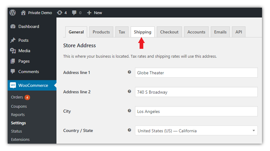 woocommerce shipping