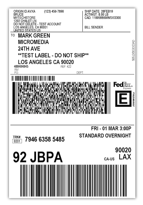 fedex onerate shipping label