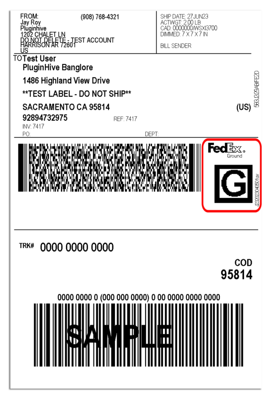 fedex ground shipping label