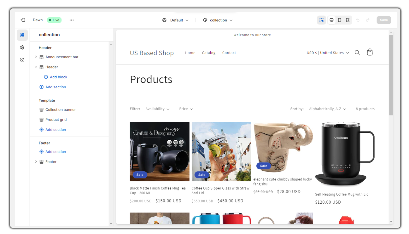 shopify products