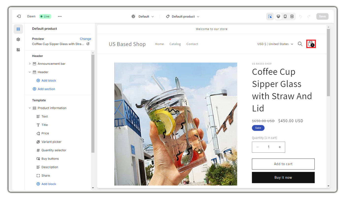 shopify cart