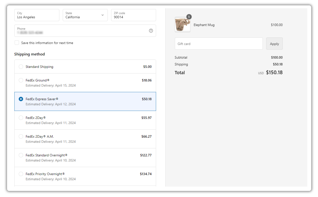 fedex shipping rates