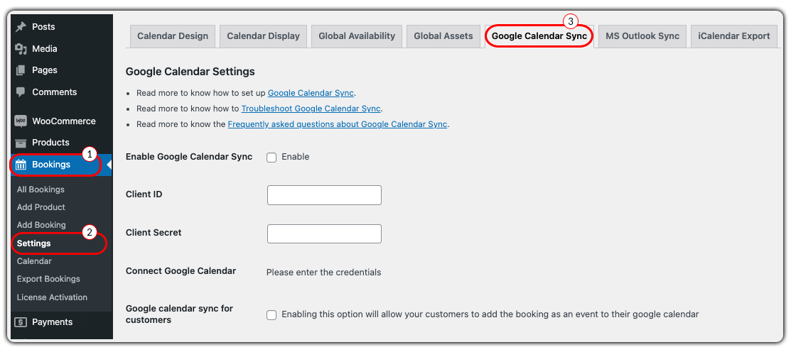 google calendar sync