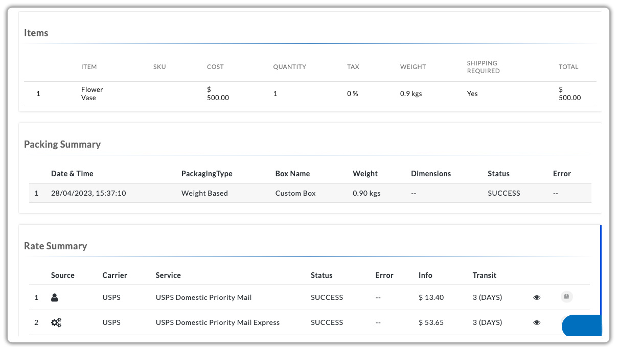 usps package details and shipping methods
