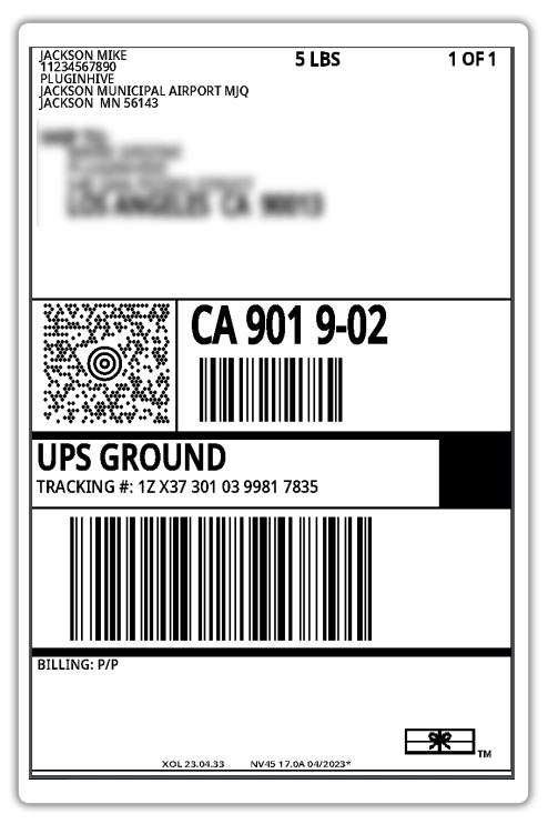 ups shipping label