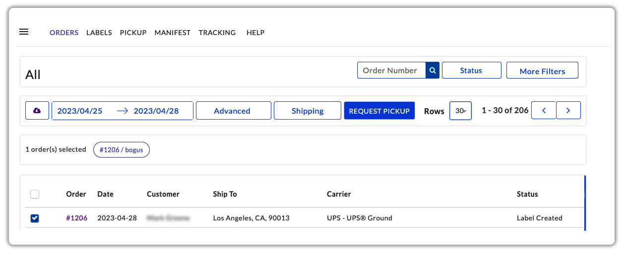 request ups pickup