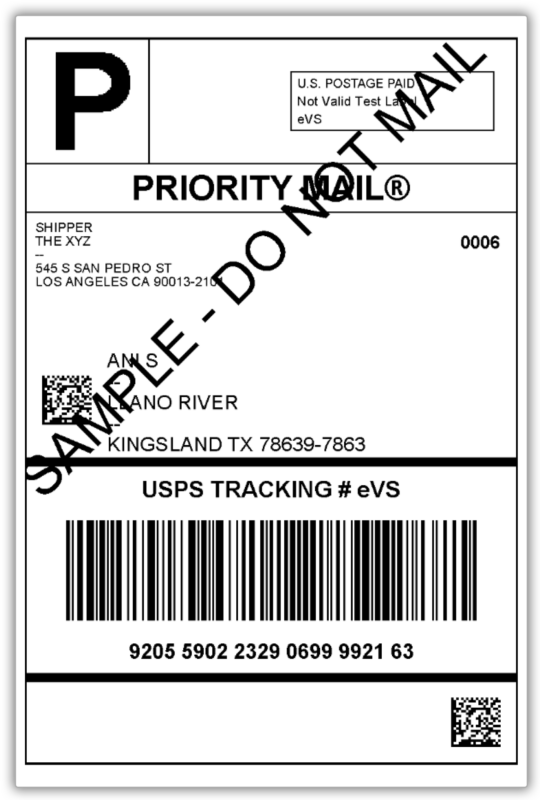 usps shipping label