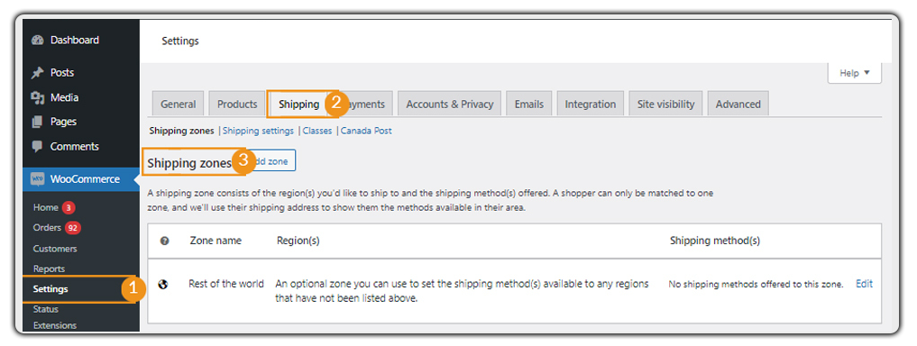 woocommerce settings