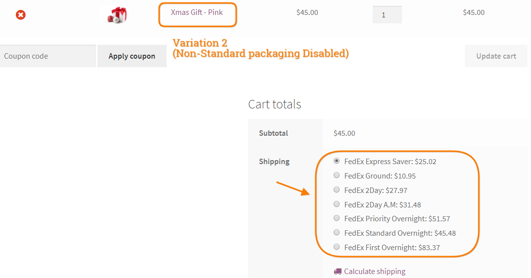 non standard fedex rates