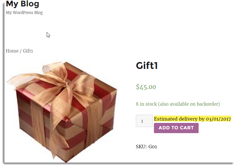 cart page