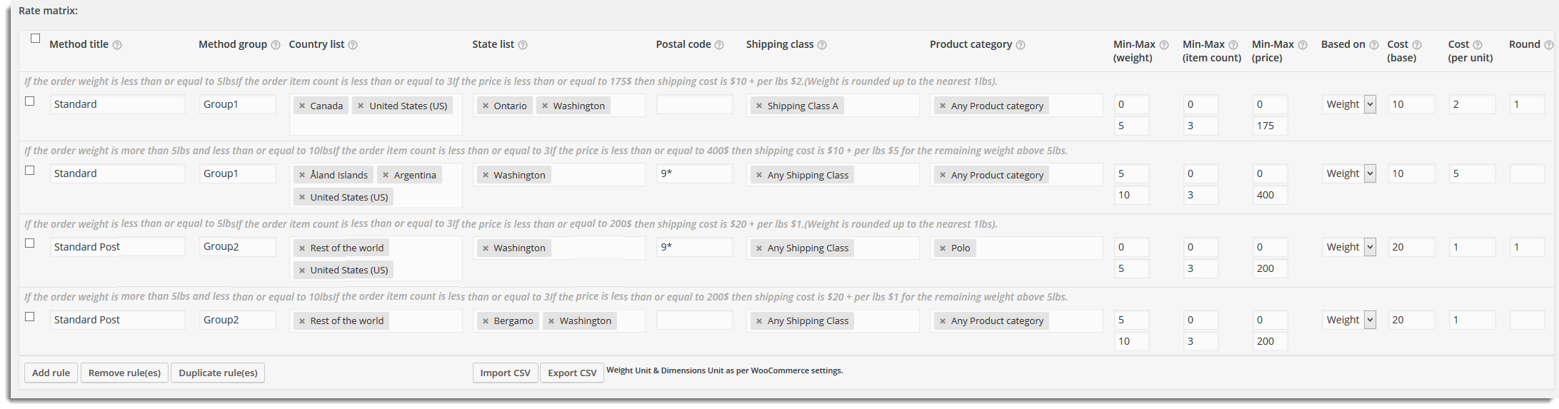 shipping rules