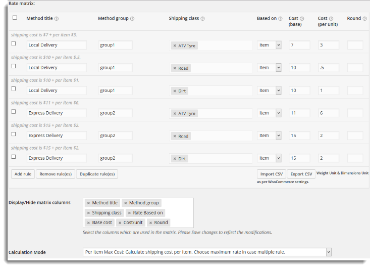 Set up a solution with an item based setup