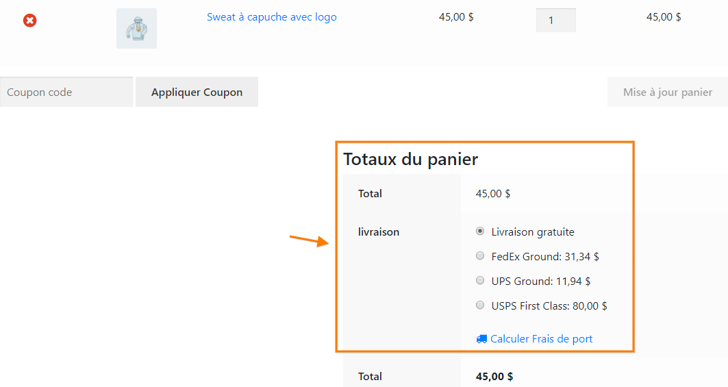 Realtime Shipping Rates Translated to French using WPML