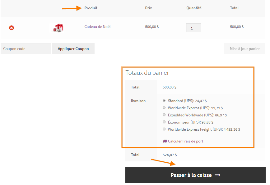 Realtime UPS Rates Translated to French using WPML