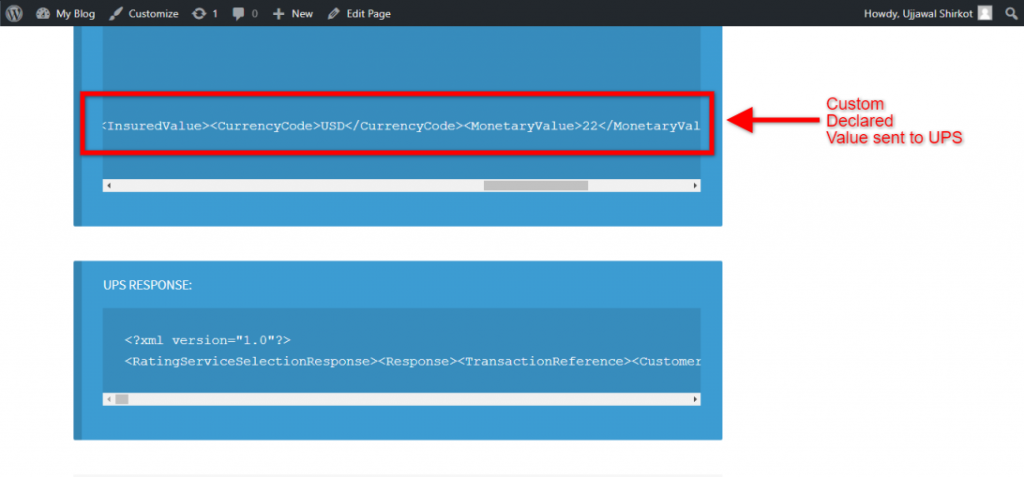 Debug request that the plugin sends