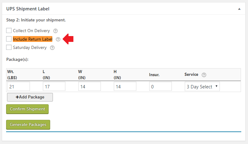 Include return shipping label in your order