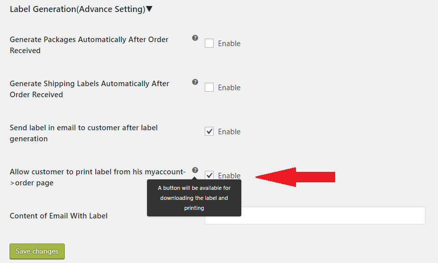 Enable customers to download and print shipping labels