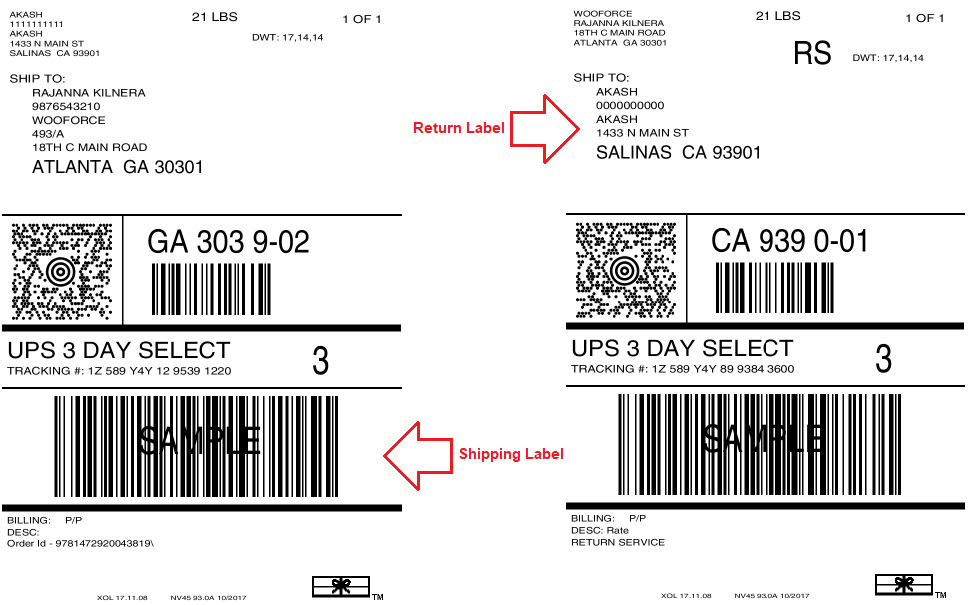 Shipping labels downloaded by customers