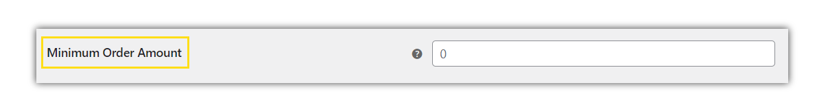 minimum order amount