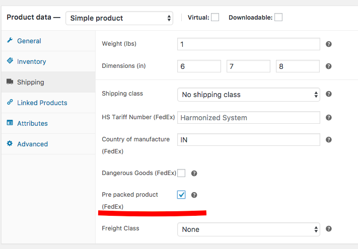 pre packed product