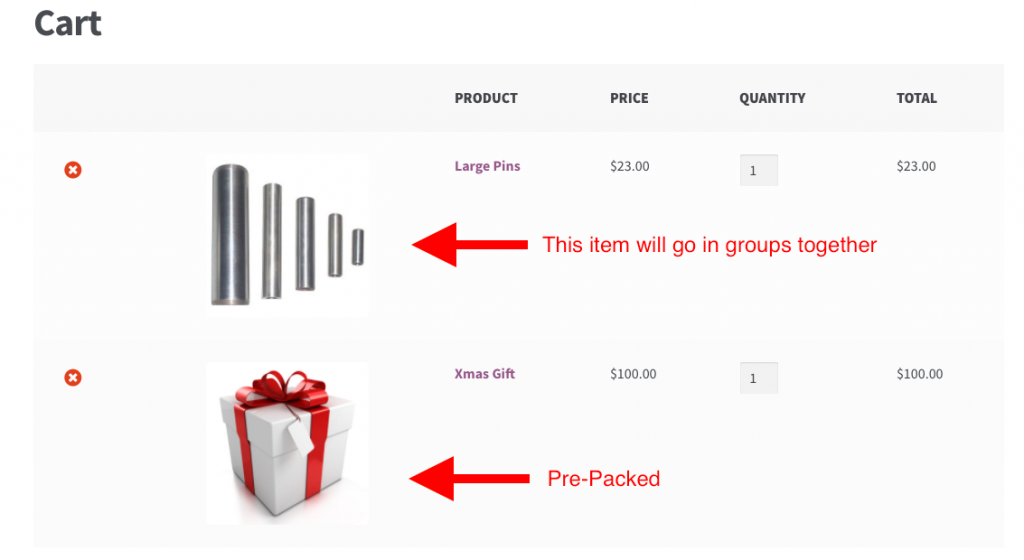 cart page