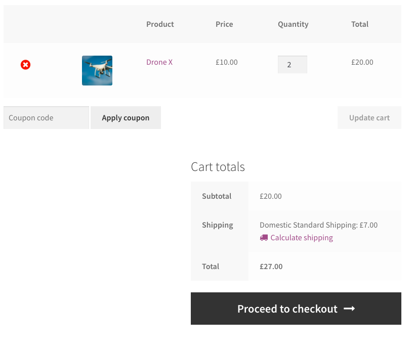 On applying the coupon, the shipping charges appear the same. This is because these charges are calculated on order Sub-total