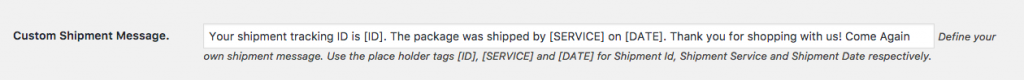 Custom tracking messages