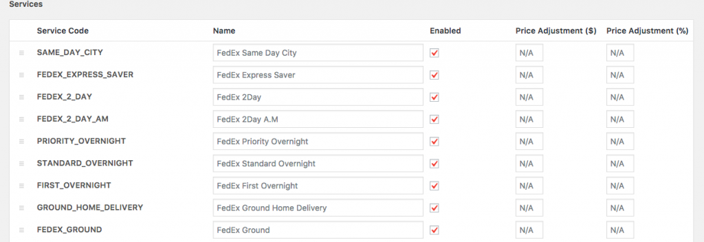 shipping services