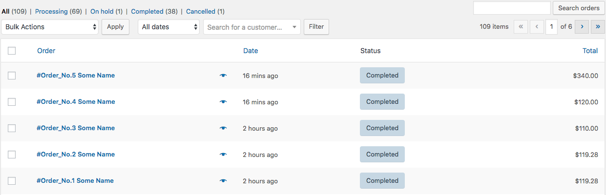 order completion emails