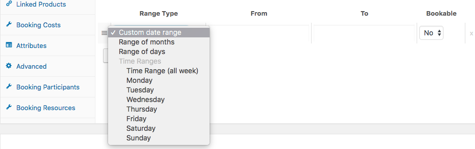 Show availability based on months