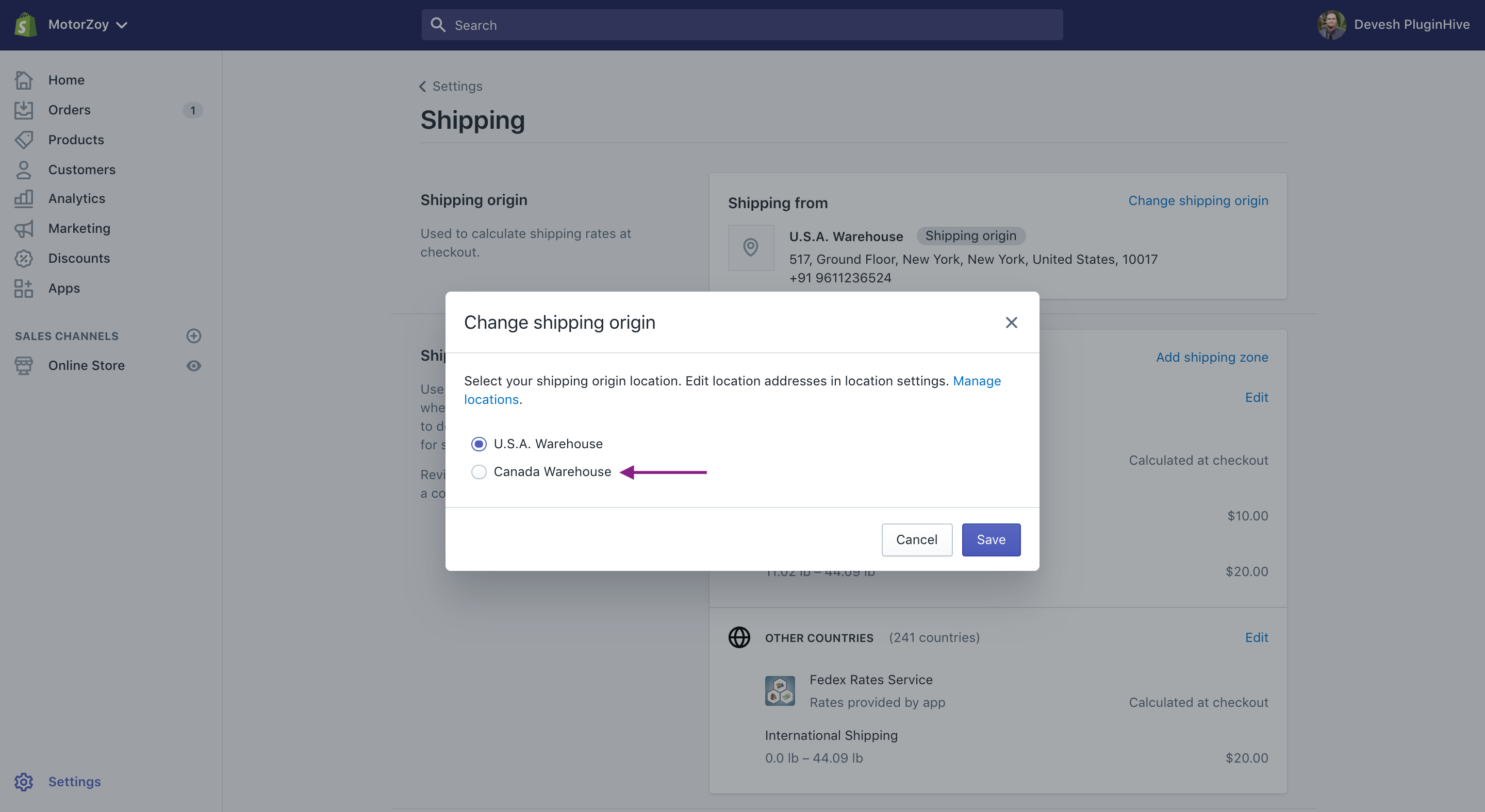Shopify fedex app