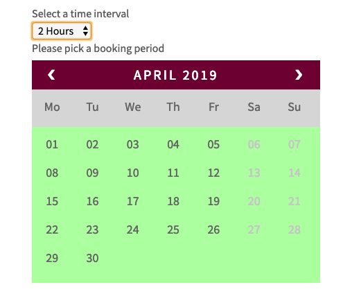 custom time duration