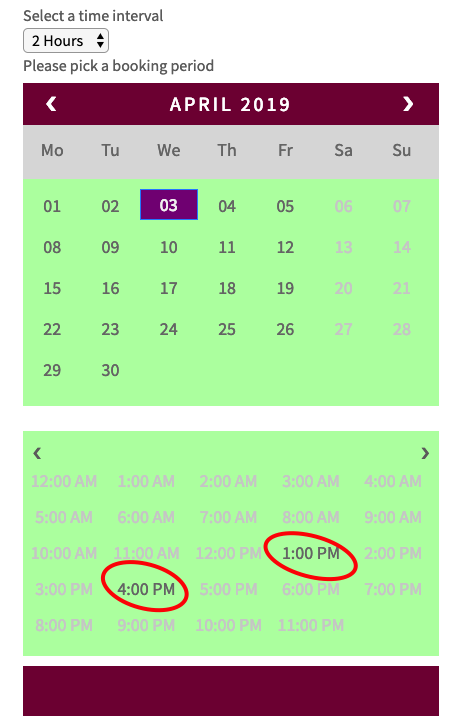 custom time duration