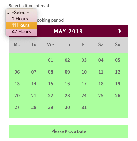 custom time duration