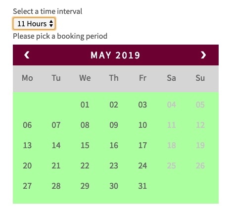 custom time duration