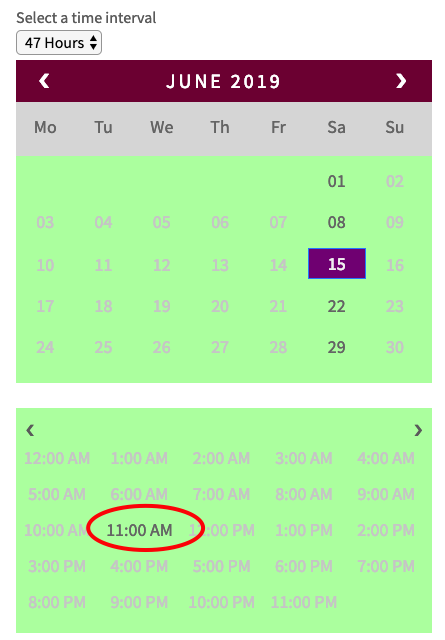 custom time duration