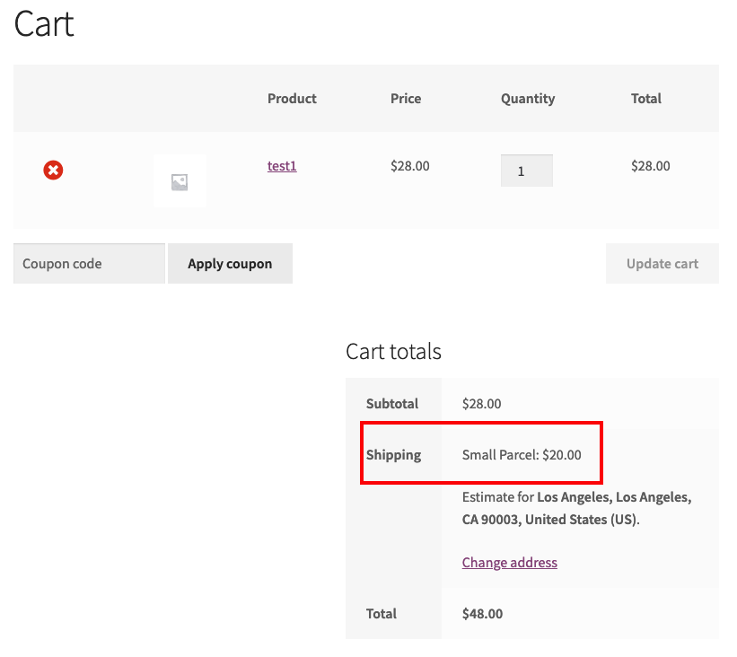 Shipping Cost before additional weight