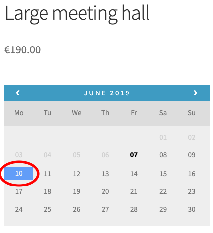 community hall woocommerce bookings