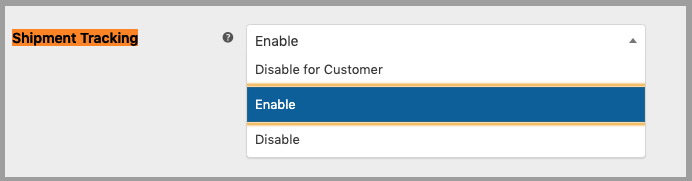 woocommerce shipment tracking email selection