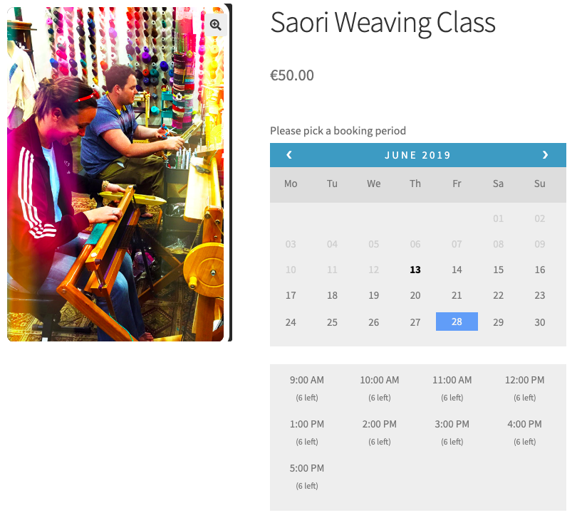 Solution using WooCommerce Bookings