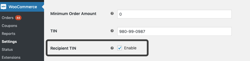 recipient tax identification number
