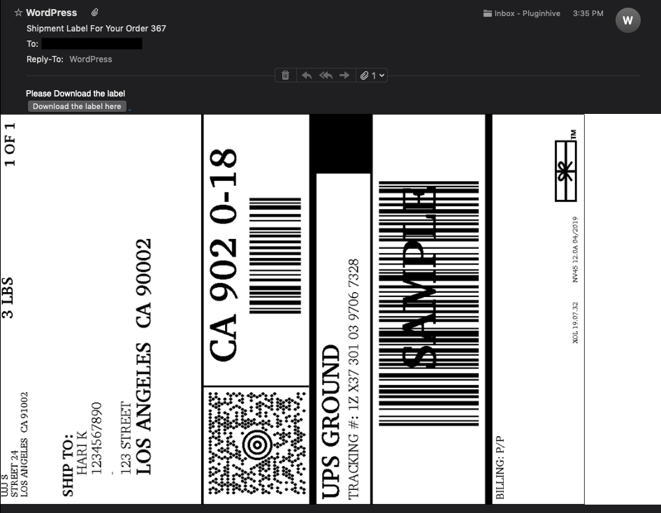 vendor label